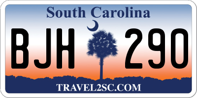 SC license plate BJH290