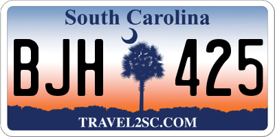 SC license plate BJH425