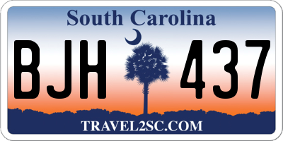 SC license plate BJH437