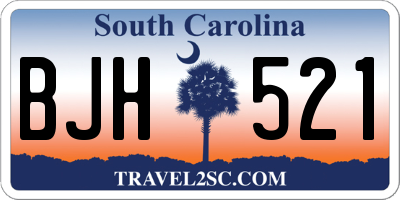 SC license plate BJH521