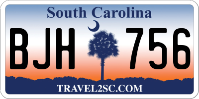 SC license plate BJH756