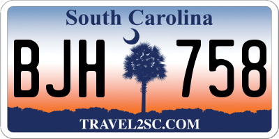 SC license plate BJH758