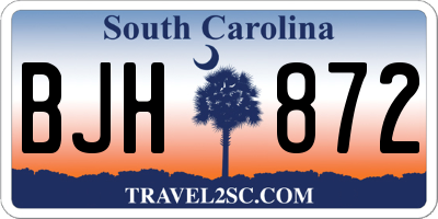 SC license plate BJH872
