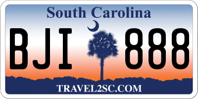 SC license plate BJI888
