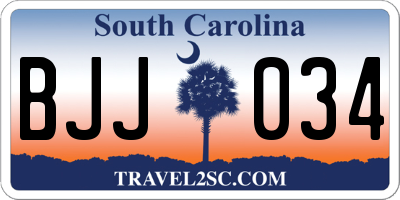 SC license plate BJJ034