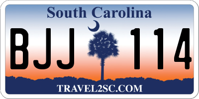 SC license plate BJJ114