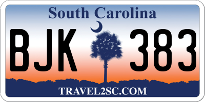 SC license plate BJK383