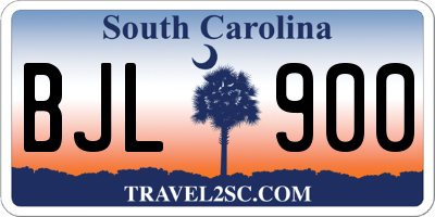 SC license plate BJL900