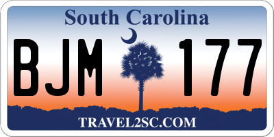 SC license plate BJM177