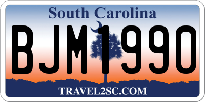 SC license plate BJM1990