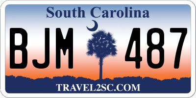 SC license plate BJM487