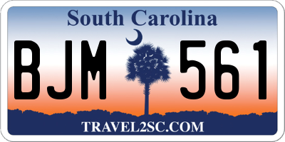 SC license plate BJM561