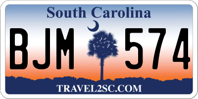 SC license plate BJM574