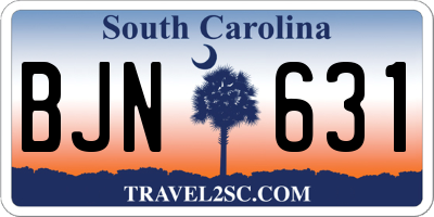 SC license plate BJN631