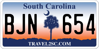 SC license plate BJN654