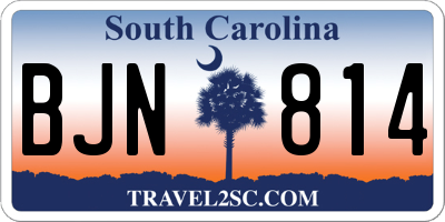 SC license plate BJN814