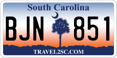 SC license plate BJN851