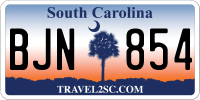 SC license plate BJN854