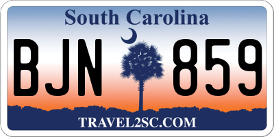 SC license plate BJN859