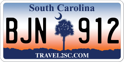 SC license plate BJN912