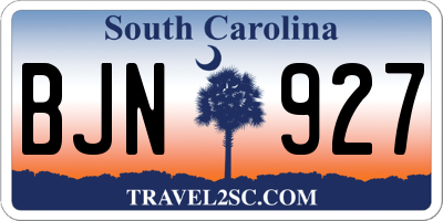 SC license plate BJN927