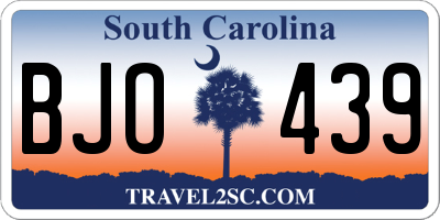 SC license plate BJO439