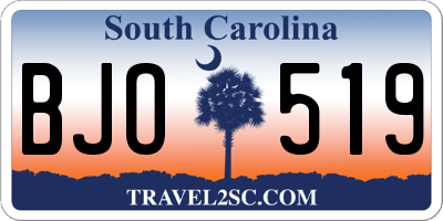SC license plate BJO519