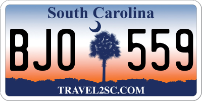 SC license plate BJO559
