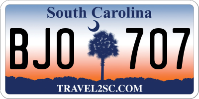 SC license plate BJO707
