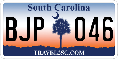 SC license plate BJP046