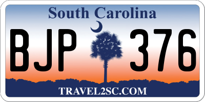SC license plate BJP376
