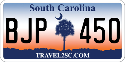 SC license plate BJP450