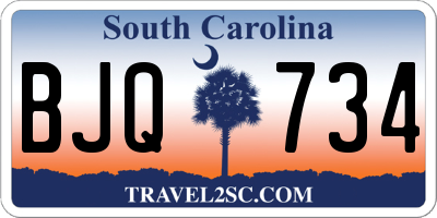 SC license plate BJQ734