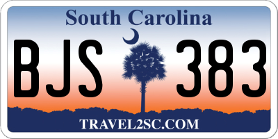 SC license plate BJS383