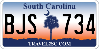 SC license plate BJS734