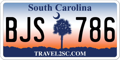 SC license plate BJS786