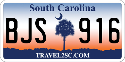 SC license plate BJS916