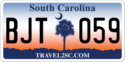 SC license plate BJT059