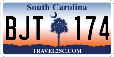SC license plate BJT174