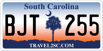 SC license plate BJT255