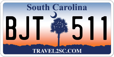 SC license plate BJT511