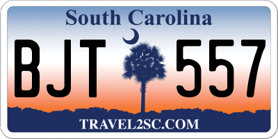 SC license plate BJT557