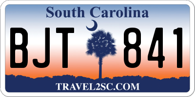 SC license plate BJT841