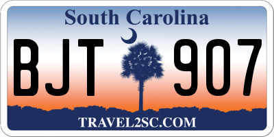 SC license plate BJT907