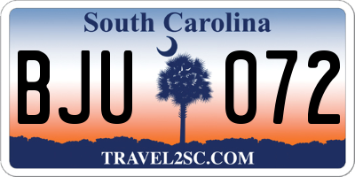 SC license plate BJU072
