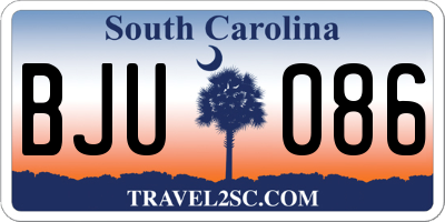 SC license plate BJU086
