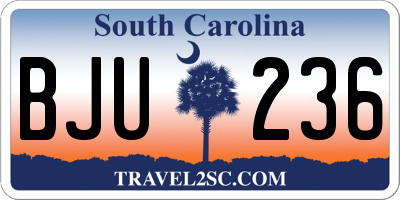 SC license plate BJU236