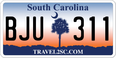 SC license plate BJU311
