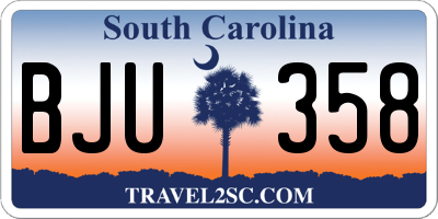 SC license plate BJU358