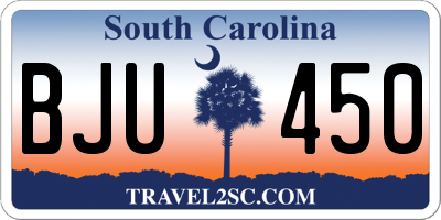 SC license plate BJU450